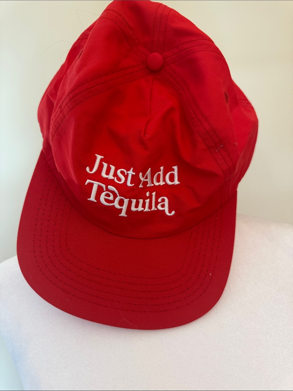 Motel Rocks Red Kids Hat with White 'Just Add Tequila' Embroidery